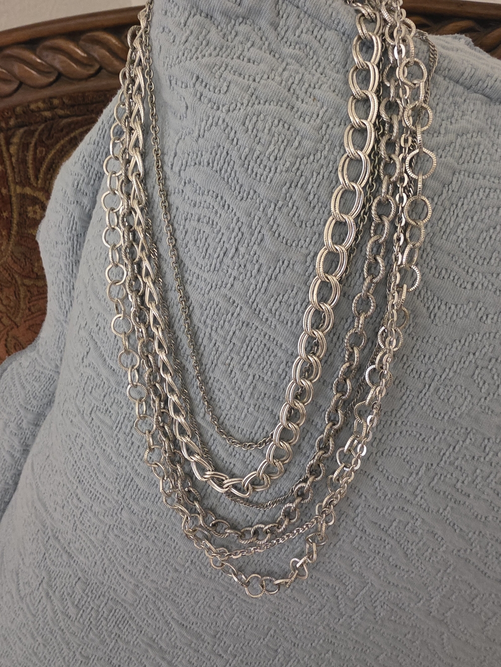 Multi-Chain Silver-Tone Layered Necklace - Women Jewelry